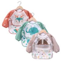 Bib De Bebé Con Estampado Rayado Y Bolsillo Impermeable Para Niños Y Niñas De 0 a 36 Meses Protector De Ropa Para Comer Y Estornudar - details 1