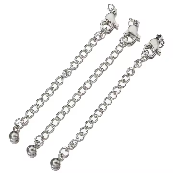 Cadena De Extensión De Acero Inoxidable Para Joyería DIY 5 Piezas Cadena De Bola Para Colgantes Y Pulseras Herramienta De Artesanía - 1