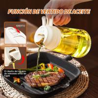 Pulverizador de Aceite para Cocinar, Botella Dispensadora de Aceite de Oliva 2 en 1 Para Cocina, Botella de Aceite de Vidrio de 17 oz/450ml para Freidora de Aire, Barbacoa (Blanco Cremoso) - details 1