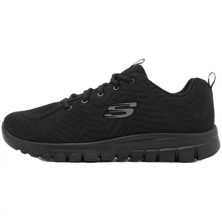 Zapatillas Skechers Burns- Agoura Hombre Black Leather/ Mesh/ Tri - 1