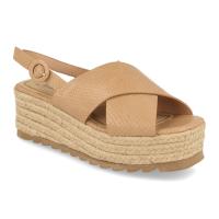 Davinia Shoes Sandalias Mujer Boho-Chic con Plataforma de Yute, Pala Cruzada Cocodrilo y Cierre Ajustable con Hebilla. Primavera Verano 2020. Shoes&Blues.es W18-09-Beige - details 1