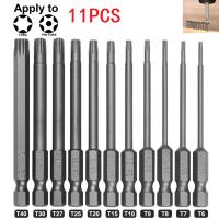 Juego De 11 Piezas De Puntas Torx Con Cabeza Magnética De 75mm /3 Pulgadas Herramienta Manual Extra Larga T7 T8 T9 T10 T15 T20 T25 T27 T30 T40 - details 3