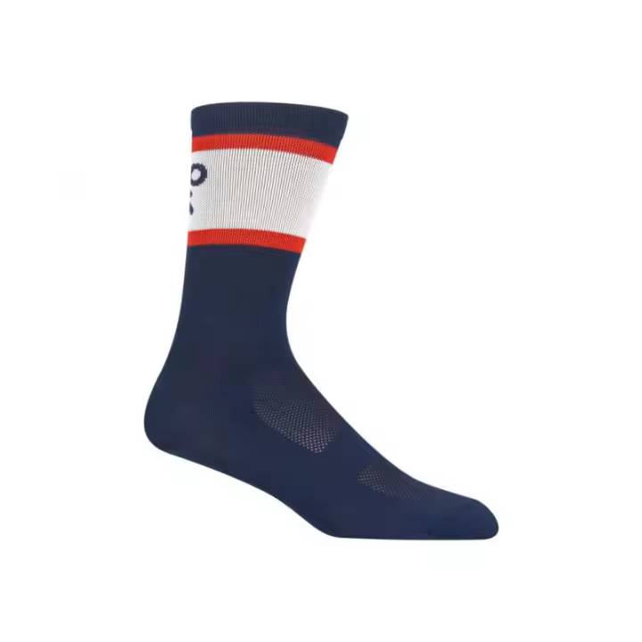 GIRO | Calcetines Comp Racer High Rise  Azul Marino-Blanco  - Los calcetines Giro Comp Racer High Rise tienen un moderno diseño de caña de 15cm hecho de fibras premium para eliminar la humedad y - 1