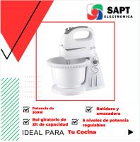 Batidora con Bol 2L 300W | 5 Velocidades + Turbo, Desmontable, Mezcladora Eléctrica de Cocina Pritech - details 0