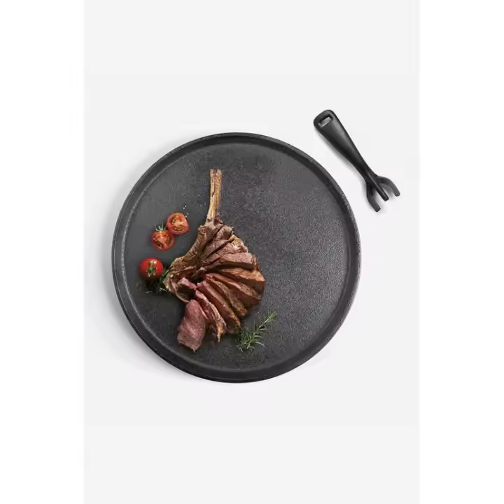 Ibili - Plato de Hierro Fundido, 26 Cm, Valido inducción, Incluye pinza. - 1