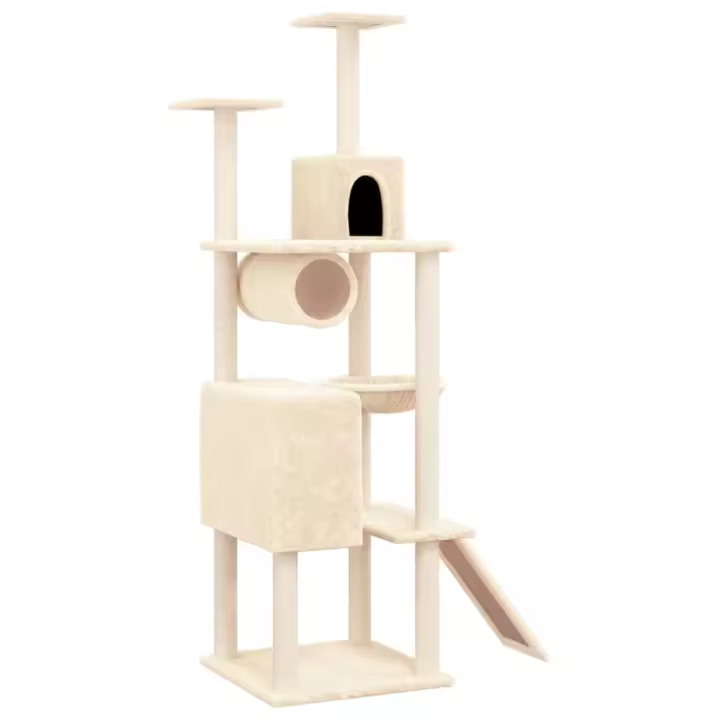 Rascador para Gatos con postes de ISAL de color crema 168 cm - 1
