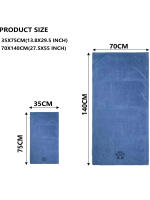 Toalla De Baño Para Mascotas De Microfibra 35x75/70x140CM Absorbente Y Secado Rápido Teléfono Grueso Para Perros Y Gatos Bordado Super Suave - details 3