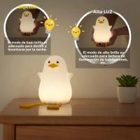 Lámpara Nocturna LED De Silicona/Madera Para Niños Con Sensor Táctil Y Cargador USB Animal Cartoon (Pájaro/Pato/Conejo) Luz De Dormir Para Habitación - details 6
