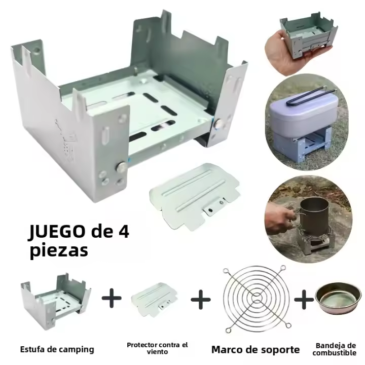 4PCS Grill De Barbacoa Plegable Ultraligero Portátil Para Camping Y Montañismo Estufa Para Camping Y BBQ De Viaje - 1