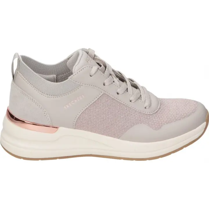 SKECHERS | Zapatos con Cuña Skechers Billion 2 Winning para Mujer – Zapato en Color Taupe – Zapato con Cordones – Cuña Media y Cómoda – Casual – Cómodos y Versátiles – Modelo 177331-TPE - 1