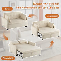 [Sofá Cama con función de Cama] sofá Doble, sofá Cama Doble, respaldo ajustable, Vestido de chenilla, espuma de Alta densidad, sofá de salón, sofá con función de Cama - details 5