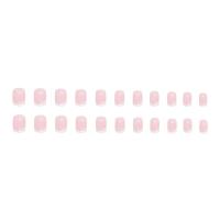Set De 24 Uñas Postizas De Puntas Curtas Cuadradas Rosas Y Blancas Estilo Francés Removibles Para Mujeres Uñas De Presión Ballerina - details 4