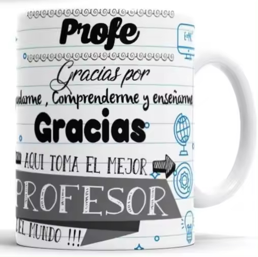 TAZA Profesor gracias maestro colegio instituto universidad desayuno regalo original ada y sus detalles - 1