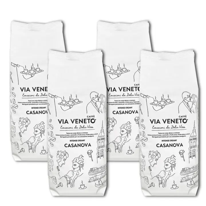 Granos de café Via Veneto Casanova mezcla 500 gr 4 piezas - 1
