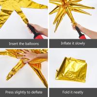 2Pcs Globos De Aleación De Hierro 22 Pulgadas Estrella De 4D Explosión De Estrella Pentagrama Para Decoración De Fiestas De Navidad Cumpleaños Boda Y Wedding - details 3