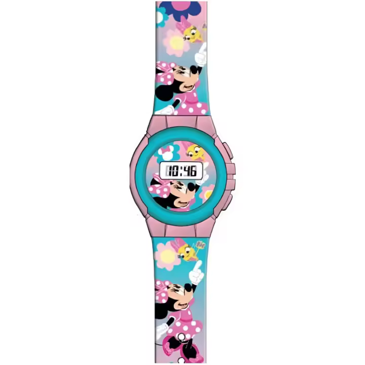 Disney - Reloj digital infantil Minnie Mouse con pantalla clara y correa ajustable ideal para niños, resistente para uso diario en escuela y juegos - 1