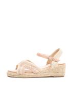 Lyla Wang alpargatas cuñas bajas de esparto mujer diseño crochet con plataforma - details 10
