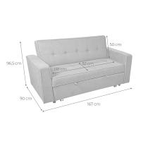 Sofá Cama Izan - Color Gris - 2 Plazas - Sofá tapizado - Fabricado en España - Somnia Descanso - details 0