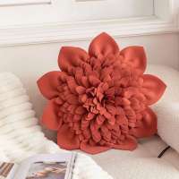 Funda de almohada con flores tridimensionales, color sólido, flor de roca, lirio de agua, cojín para mesita de noche, almohada para ventana salediza - details 2