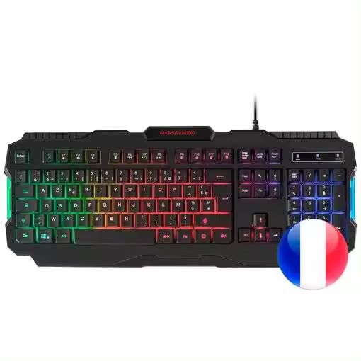 Mars gaming mrk0 teclado gaming rgb rainbow 9 colores 15 teclas de funcion - 560x199x32mm - retroiluminacion multicolor, capacidad anti-ghosting, pulsacion optimizada, procesador gaming - color negro - 1