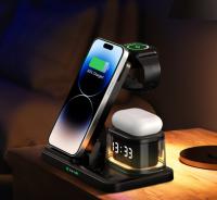 Cargador ligero plegable 5 en 1 with Luz Nocturna Reloj transparente para dispositivo Apple Para iPhone 16 15 14 12 11 Pro Max Apple Watch Series AirPods Para Apple Watch Para Airpods - details 0