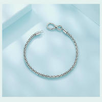 Bamoer Pulsera Básica De Amor Infinito En Plata 925 Para Mujer Enchufa Platinada Regalo De San Valentín SCB260 Estilo Clásico Geométrico - details 9