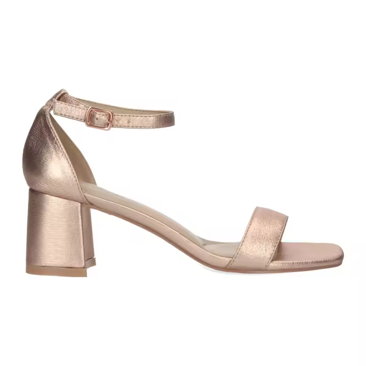 PuntoSalao Sandalias de tacón medio cómodo mujer color champán Z-2235 una sandalia de tacón perfecta para tus eventos mas especiales - 1