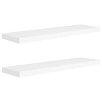 vidaXL Estante flotante de pared 2 uds MDF 90x23,5x3,8cm Blanco brillante, negro brillante, gris brillante Mueble Almacenaje Estantería para Oficina, Estudio, Dormitorio Estantería/Librería/ mueble de Almacenamiento - details 1