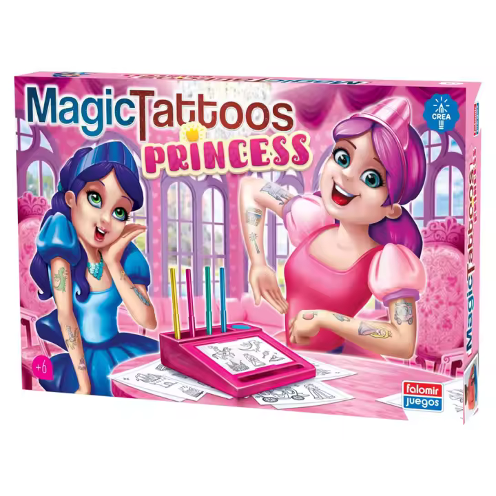 Tatuajes Mágicos Princesas. Haz tus propios tatuajes y además 112 tatuajes listos para colocar (Falomir 31054) - 1