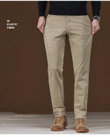 Pantalones Casuales Para Hombre 97% Algodón Negro Caqui Gris Azul Estilo Slim Recto Cierre De Cremallera Moda Pantalones Largos - details 7