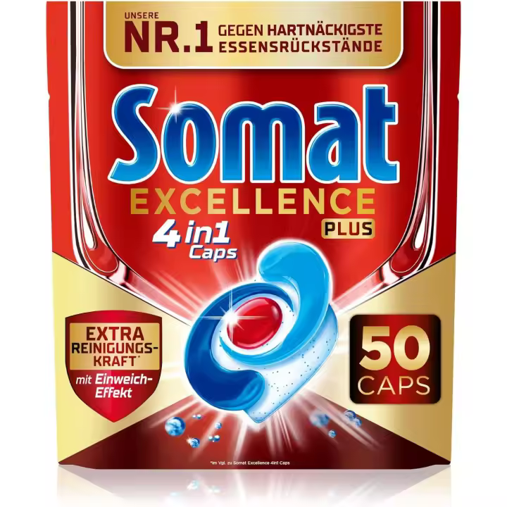Lavavajillas Somat Excellence 4 en 1 50 lavados (10 x 5caps) - 1