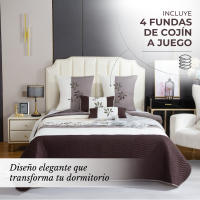 Novotextil Colcha Boutí Bordada Microfibra 150 GSM – Colcha Cama 90 105 135 150 180 con Fundas de Cojín – Cubrecama Ligero, Transpirable y Decorativo para Verano y Entretiempo - details 0