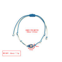 Pulsera De Encanto Ojo De Hamsa De Mano Turca Ajustable Para Hombres Y Mujeres Joyería De Moda Con Cadena Tejida Metálica Unisex - details 5