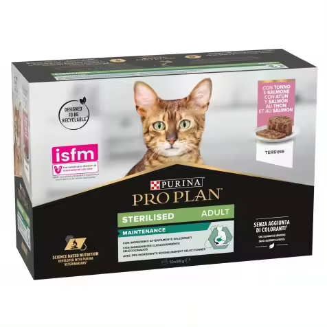 Pro Plan Multilata Adult Sterilised Salmón Y Atún Gatos 12 X 85 Gr - 1
