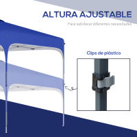 Outsunny Cenador Plegable 2,5x2,5x2,68 m Carpa de Jardín Protección UV 50+ Ajustable en Altura con 4 Bolsas de Arena y Bolsa de Transporte para Camping Fiestas Patio - details 5