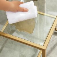 Mesa de centro de vidrio templado con almacenamiento, marco de acero, ideal para salón - details 5