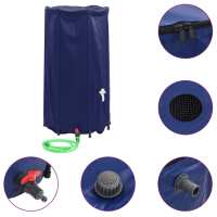 vidaXL Depósito de Agua Plegable con Grifo Bidón Contenedor Almacenaje PVC 100 l Color Negro,  Azul,  Verde y mas - details 1