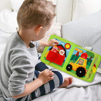 Juguete Educativo Montessori Para Niños Pequeños Tablero De Actividades Con Escena De Granja Y Animales Juego De Lectura Silencioso De Peluche Juguetes Sensoriales Interactivos Para Bebés - details 1