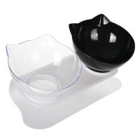 Tazas De Alimentación Para Gatos Con Soporte Elevado Doble En Color Negro Y Blanco Transparente Protector De Cuello Para Pequeños Perros Y Gatos - details 5