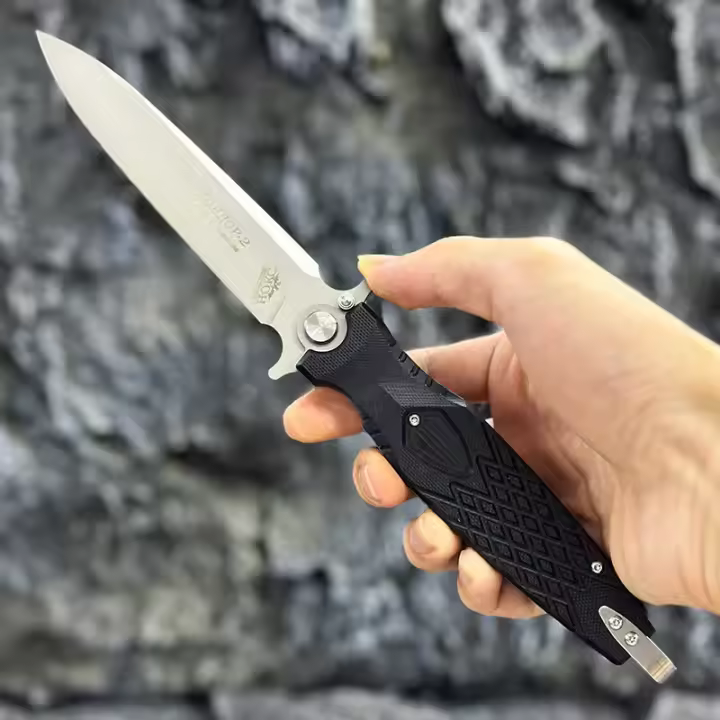 Cuchillo Plegable Táctico HOKC Rocket De Rusia Con Hoja D2 Y Mango G10 Negro Herramienta De Supervivencia Al Aire Libre Cazador Para Camping - 1
