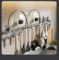 Organizador De Cocina Colgadores Para Utensilios De Cocina Soporte Para Cuchillos Y Tablas De Cortar Almacenamiento De Cubiertas De Cuchara Accesorios De No Perforar Metal - details 0