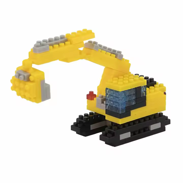 PLAYZOCO Bloques de construcción diseño Retro Excavadora Giratoria, Kit de construcción de Retro Excavadora, Juguetes de construcción, Juguetes Aprendizaje, A Partir de 8 años - 1