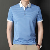 Camisa Polo De Punto Para Hombre 2024 Con Estampado De Rayas Algodón Transpirable Y Cómoda Para Negocios Casual Estilo Moderno - details 20