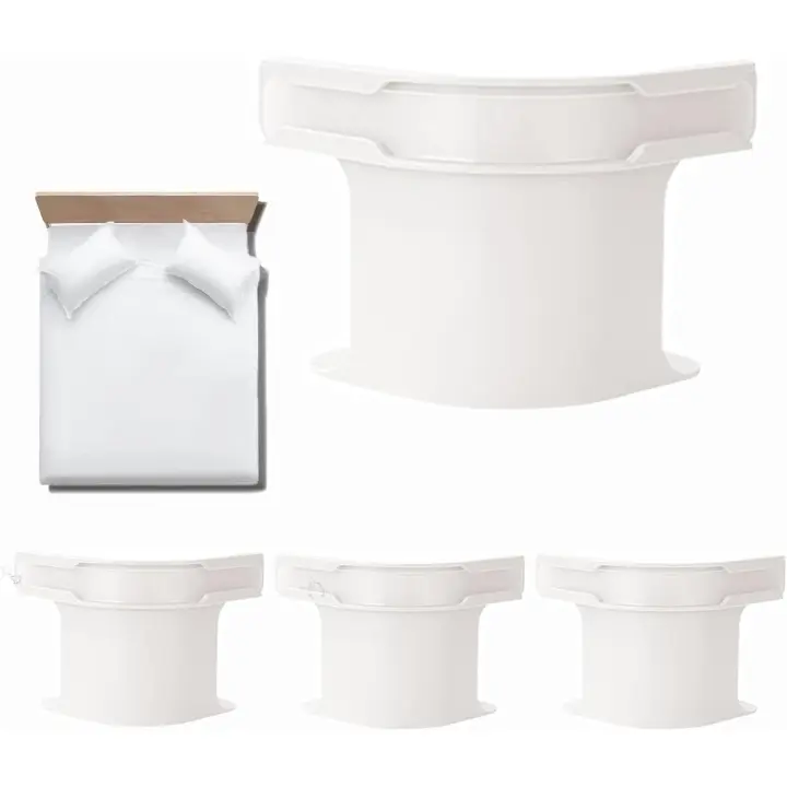 Soporte para sábanas con tiras de bloqueo, 4 piezas de sujetadores resistentes para sábanas, soporte para sábanas extraíble, soporte para esquinas de cama para protectores de colchón, mantas, ropa de cama (blanco) - 1
