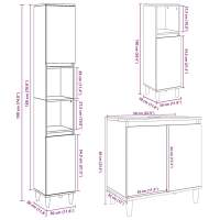 vidaXL Set muebles de baño 2 piezas madera contrachapada gris hormigón - details 6