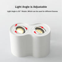 Lámpara De Techo Redonda LED Surface Mounted GU10 Doble Cabeza Para Decoración Del Hogar Spot Light Rotable a 30 Grados Material Aluminio - details 5