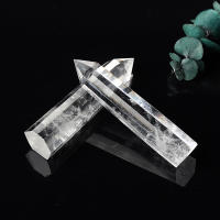 Varita De Cuarzo Claro Y Natural Con Energía Curativa Obelisco Hexagonal De Cristal Punto De Meditación Regalo Para El Hogar Feng Shui Temática De Amor - details 5
