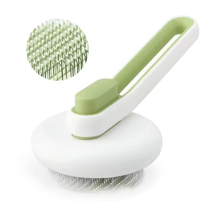 Verde Cepillo para Gatos de Limpieza y Aseo con un Clic - 1
