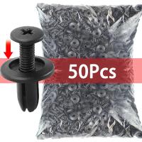 50pcs 8mm Clavijas De Plástico Para Automóvil Fijación De Parachoques Y Capó Negro Compatible Con Toyota Focus Kia Nissan Yamaha - details 0