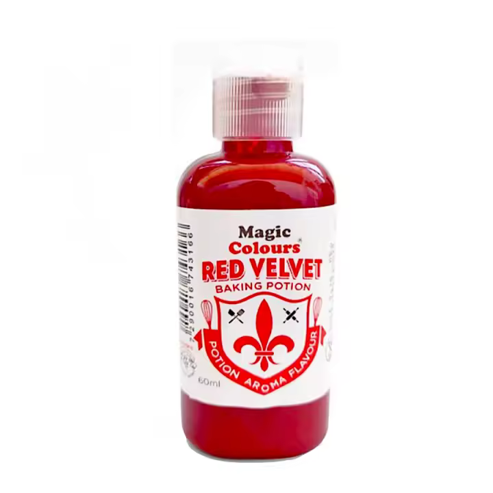 AROMA CONCENTRADO MAGIC COLOURS - RED VELVET / RED VELVET BAKING 60 ML - Alta Concentración - Resultados únicos - Emocionales - Fácil de Usar - Apto para Cualquier Confitería - 1